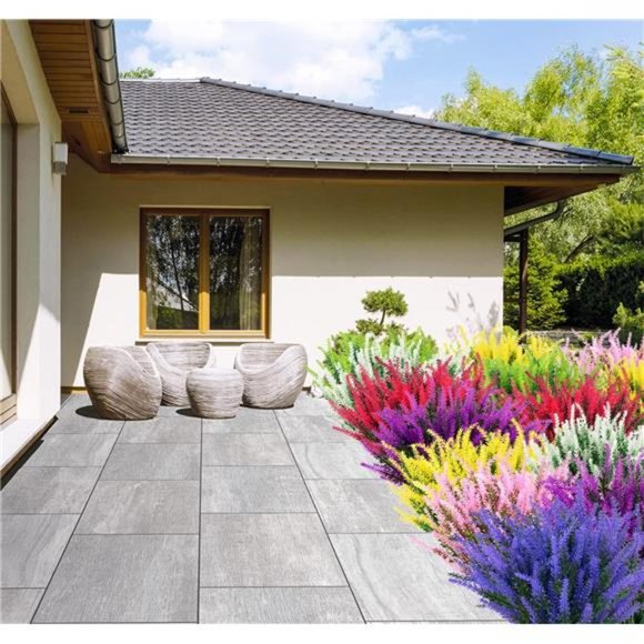 Artificial Outdoor Lavender Flowers 12 Bundles No Fade UV Resistant Fake Plastic - Picture 7 of 7